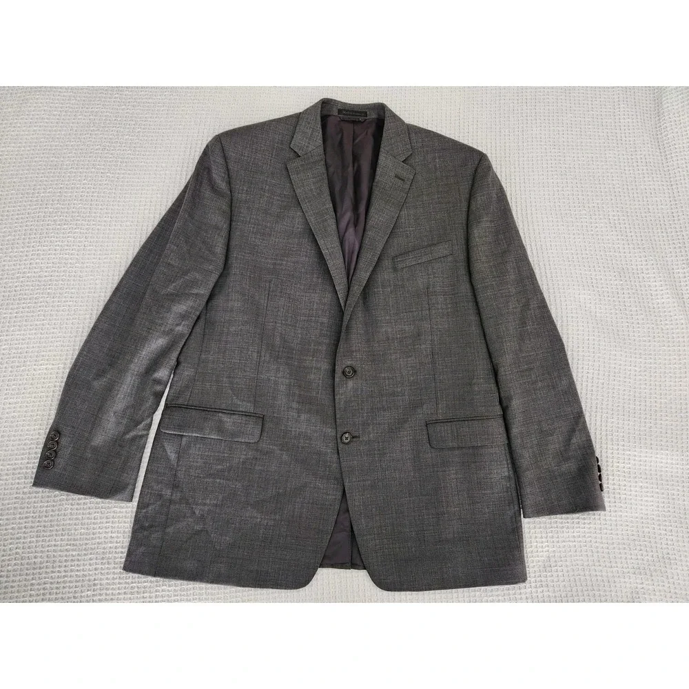 Ralph Lauren Mens 46L 100% Wool Sport Coat Gray 2-Button 46 Jacket Blazer